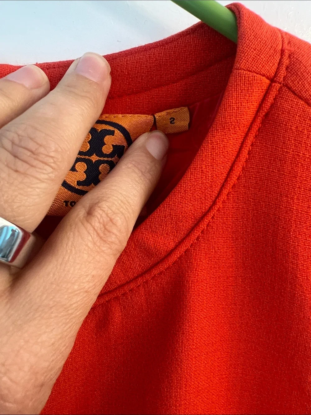 Tory Burch Sleeveless Orange Zip-Front Sheath Dress